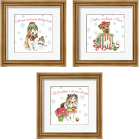 Framed Holiday Paws 3 Piece Framed Art Print Set