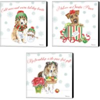 Framed Holiday Paws 3 Piece Canvas Print Set