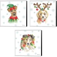 Framed Holiday Paws 3 Piece Canvas Print Set
