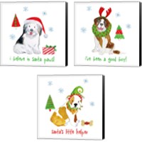 Framed 'Christmas Critters 3 Piece Canvas Print Set' border=