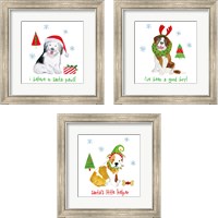 Framed 'Christmas Critters 3 Piece Framed Art Print Set' border=