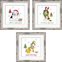 Framed 'Christmas Critters 3 Piece Framed Art Print Set' border=