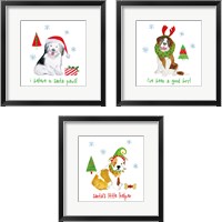 Framed 'Christmas Critters 3 Piece Framed Art Print Set' border=