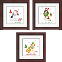 Framed Christmas Critters 3 Piece Framed Art Print Set
