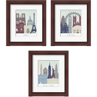 Framed European Skyline 3 Piece Framed Art Print Set