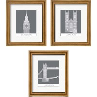 Framed 'London Landmark 3 Piece Framed Art Print Set' border=