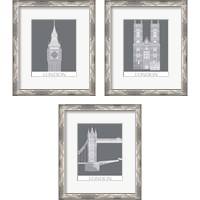 Framed 'London Landmark 3 Piece Framed Art Print Set' border=