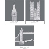 Framed London Landmark 3 Piece Art Print Set