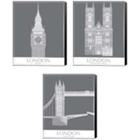 Framed London Landmark 3 Piece Canvas Print Set