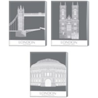 Framed 'London Landmark 3 Piece Canvas Print Set' border=