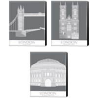 Framed 'London Landmark 3 Piece Canvas Print Set' border=