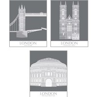 Framed 'London Landmark 3 Piece Art Print Set' border=