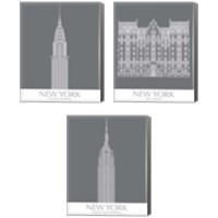 Framed 'New York Landmark 3 Piece Canvas Print Set' border=