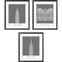 Framed New York Landmark 3 Piece Framed Art Print Set