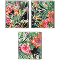 Framed 'Garden Fest 3 Piece Canvas Print Set' border=