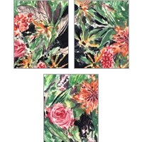 Framed 'Garden Fest 3 Piece Art Print Set' border=