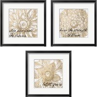 Framed Metallic Floral Quote 3 Piece Framed Art Print Set