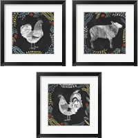 Framed 'Chalkboard Farmhouse 3 Piece Framed Art Print Set' border=