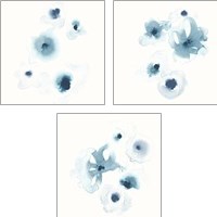 Framed 'Protea Blue 3 Piece Art Print Set' border=