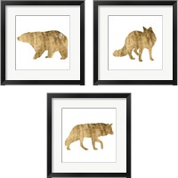 Framed Brushed Gold Animals 3 Piece Framed Art Print Set