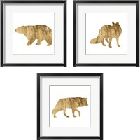 Framed 'Brushed Gold Animals 3 Piece Framed Art Print Set' border=