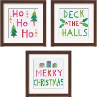 Framed 'Christmas Collage 3 Piece Framed Art Print Set' border=