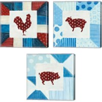 Framed 'Modern Americana Farm Quilt  3 Piece Canvas Print Set' border=