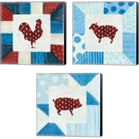 Framed 'Modern Americana Farm Quilt  3 Piece Canvas Print Set' border=