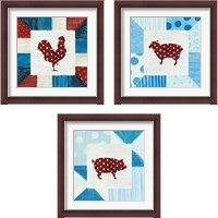 Framed 'Modern Americana Farm Quilt  3 Piece Framed Art Print Set' border=