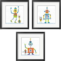 Framed Robot Party on Square Toys 3 Piece Framed Art Print Set