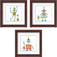 Framed Robot Party on Square Toys 3 Piece Framed Art Print Set