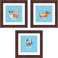Framed 'Good Dogs 3 Piece Framed Art Print Set' border=