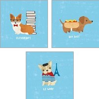 Framed 'Good Dogs 3 Piece Art Print Set' border=