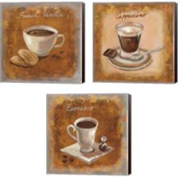 Framed 'Coffee Time on Wood 3 Piece Canvas Print Set' border=