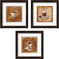 Framed 'Coffee Time on Wood 3 Piece Framed Art Print Set' border=