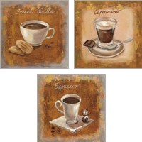 Framed 'Coffee Time on Wood 3 Piece Art Print Set' border=