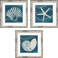 Framed 'Sea Glass 3 Piece Framed Art Print Set' border=