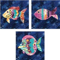 Framed 'Boho Reef  3 Piece Art Print Set' border=