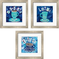 Framed 'Cafe Collage 3 Piece Framed Art Print Set' border=