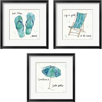 Framed Beach Divas Aqua 3 Piece Framed Art Print Set