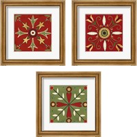 Framed 'Festive Tiles 3 Piece Framed Art Print Set' border=