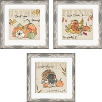 Framed 'Be Thankful 3 Piece Framed Art Print Set' border=