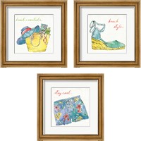 Framed 'Surfs Up 3 Piece Framed Art Print Set' border=