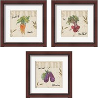 Framed 'Farmers Feast Harvest 3 Piece Framed Art Print Set' border=