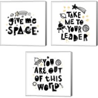 Framed 'Give Me Space 3 Piece Canvas Print Set' border=