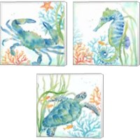 Framed Sea Life Serenade 3 Piece Canvas Print Set