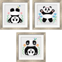 Framed Tumbling Pandas 3 Piece Framed Art Print Set