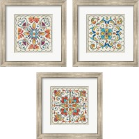 Framed 'Mediterranean Flair  3 Piece Framed Art Print Set' border=