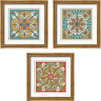 Framed 'Mediterranean Flair  3 Piece Framed Art Print Set' border=