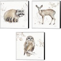 Framed 'Woodland Walk 3 Piece Canvas Print Set' border=